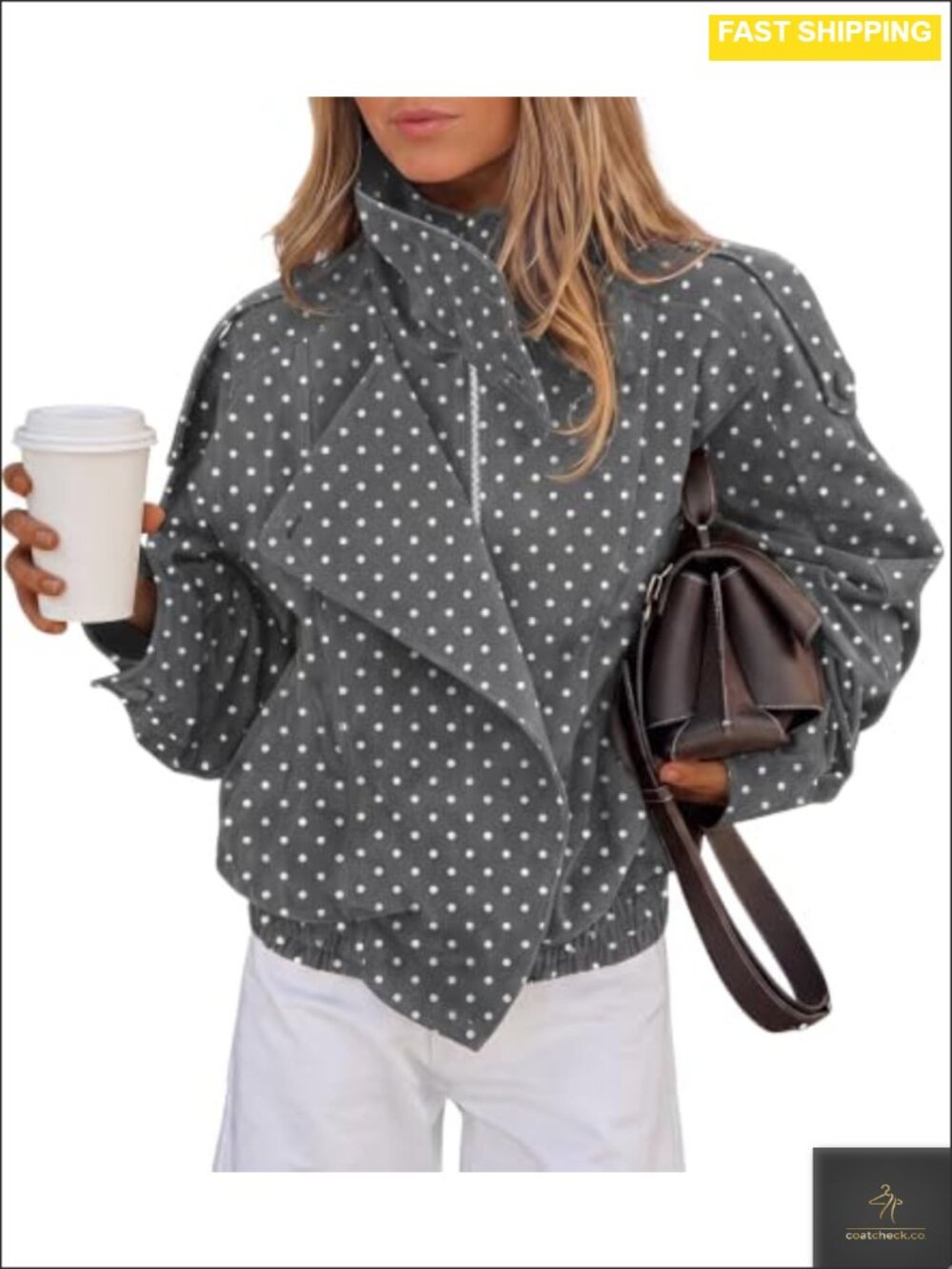 Womens Oversized Faux Suede Jacket Stand Collar Zip Fall Coat